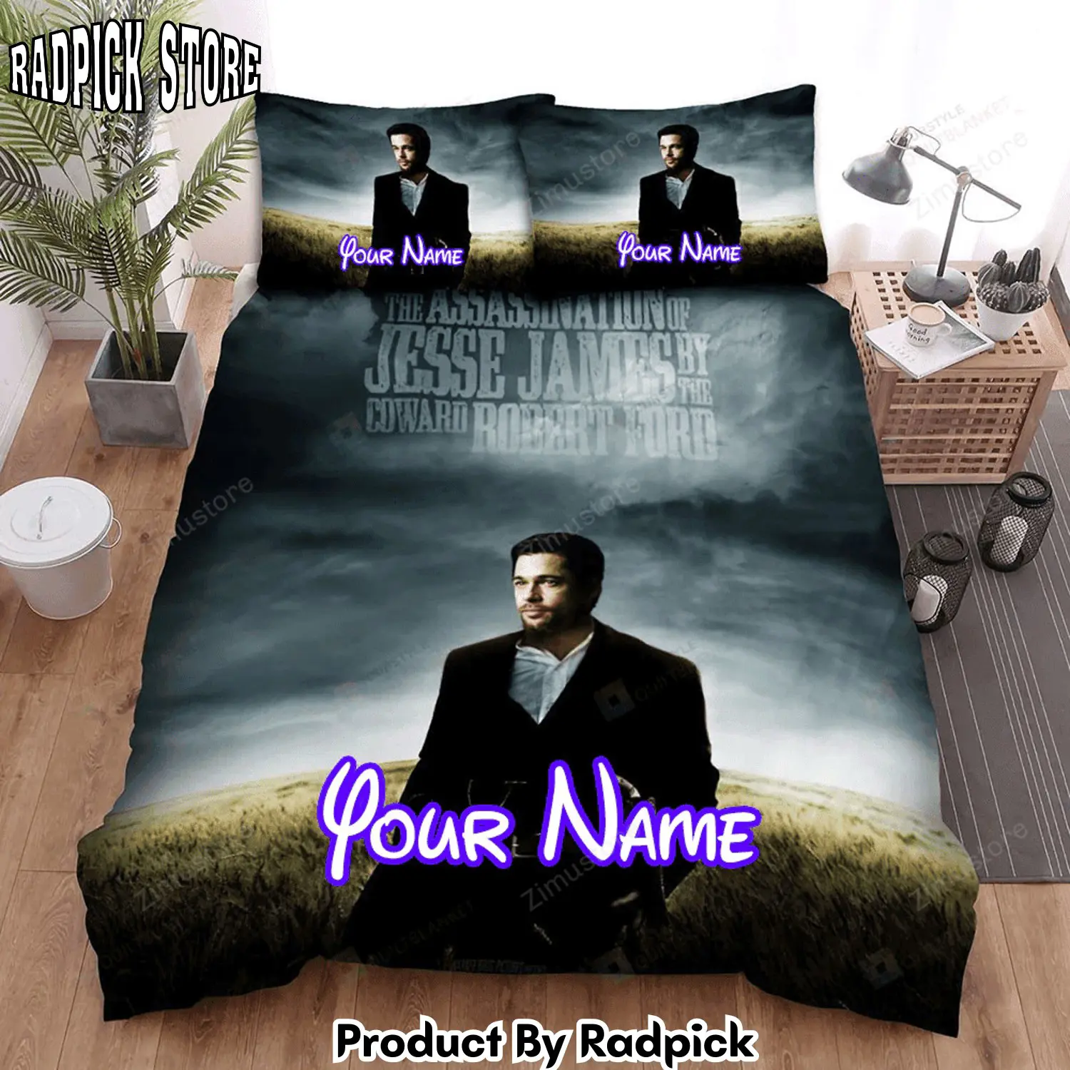 Radpick the assassination of jesse james by the coward robert ford 28200729 thunderstorms movie poster bed sheets spread comforter duvet cover personalized name bedding sets rp3271411